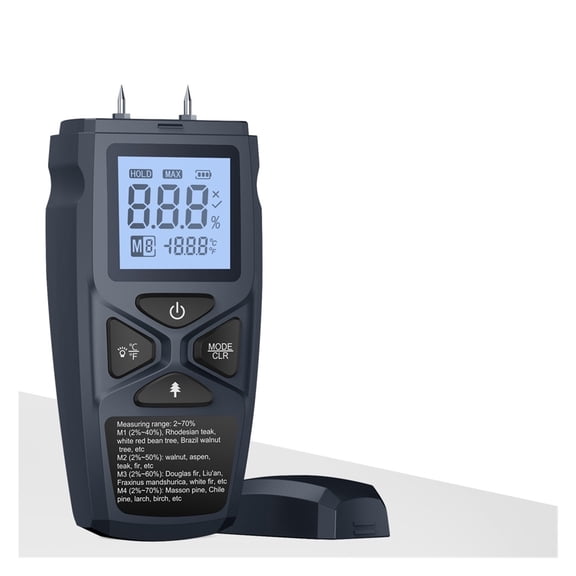 Two-Pin Digital LCD Wood Moisture Tester Thermohygrometer Testing Tool for Floor Paper Thermometer ,Trusted Measures