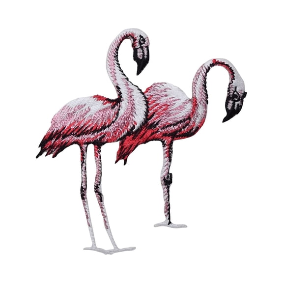 Two Pink Flamingos - Iron on Applique/Embroidered Patch