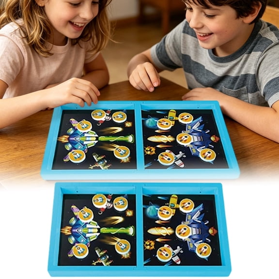 Two-Player Flick Disc Board Game with 5 Red & 5 Blue Discs Family Strategy Tabletop Game Compact Storage Indoor Outdoor Party Game for Adults 14.2"