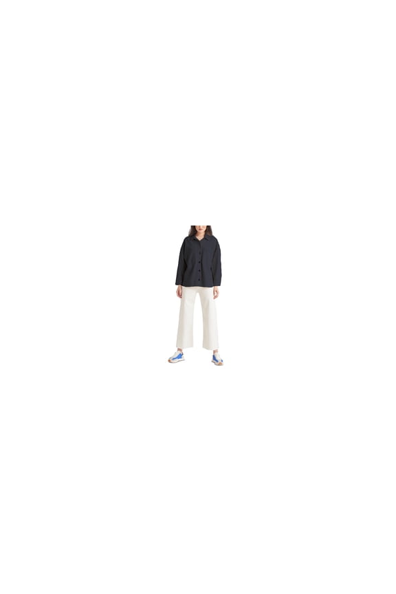 Two-Pocket Cotton Shacket Black Wash L