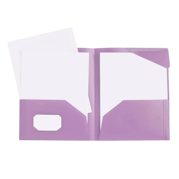 Two-Pocket File Folder with Inner Flap, Double Pocket Document Organizer Folder, Organizer Solution for Work Office Presentations (Purple, 9.5''x12'')