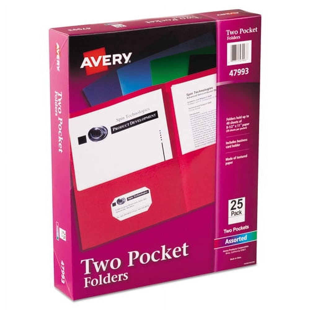 Two-Pocket Folder, 40-Sheet Capacity, 11 X 8.5, Assorted Colors, 25/box | Bundle of 2 Boxes
