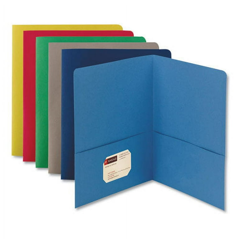 Two-Pocket Folder, 40-Sheet Capacity, 11 x 8.5, Assorted Colors, 25/Box