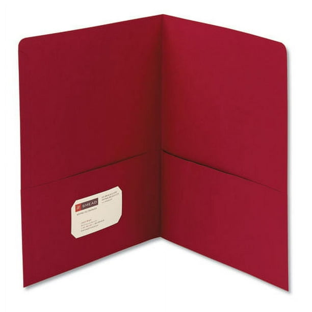 Two-Pocket Folder, Textured Paper, 100-Sheet Capacity, 11 x 8.5, Red, 25/Box Two-Pocket Folder, Textured Paper, 100-Sheet Capacity, 11 x 8.5, Red, 25/Box