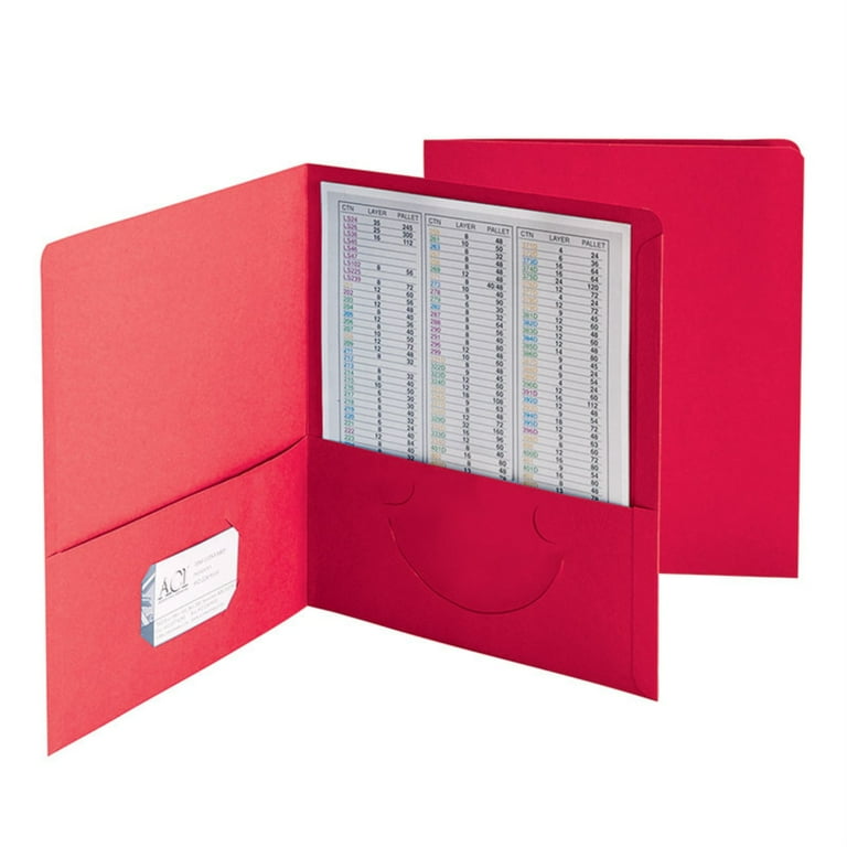 Two-Pocket Folder, Textured Paper, 100-Sheet Capacity, 11 x 8.5, Red, 25/Box Two-Pocket Folder, Textured Paper, 100-Sheet Capacity, 11 x 8.5, Red, 25/Box