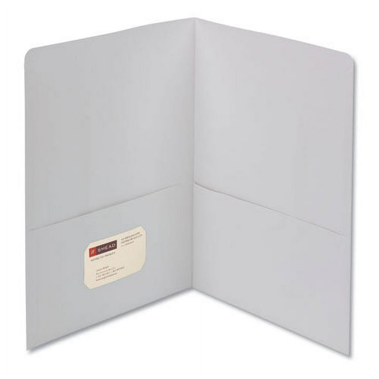 Two-Pocket Folder, Textured Paper, 100-Sheet Capacity, 11 x 8.5, White, 25/Box Two-Pocket Folder, Textured Paper, 100-Sheet Capacity, 11 x 8.5, White, 25/Box