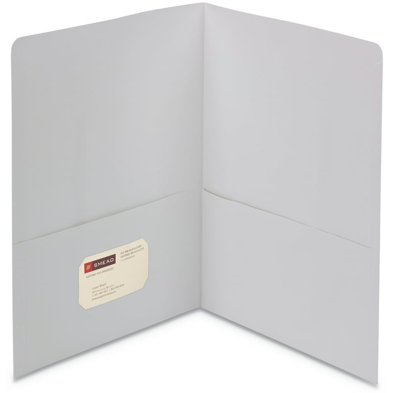 Two-Pocket Folder, Textured Paper, 100-Sheet Capacity, 11 x 8.5, White, 25/Box