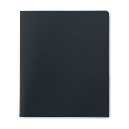 Two-Pocket Folder Textured Paper, Black, 25/Box