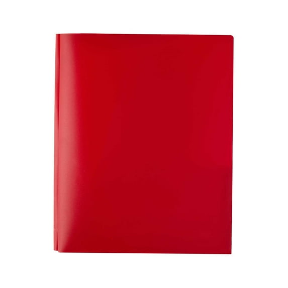 Two-Pocket Plastic Folder with -Hole Punched with Prong Fasteners,Letter Size Tough Folders in Assorted Colors,Letter size Two-Pocket File Holder, Heavy-Duty Paper Organizer(Red)