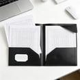thumbnail image 1 of Two Pocket Folders Plastic Document Organizer Folder with Flap Double Pocket Presentation Folders Black, 1 of 6