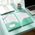 thumbnail image 1 of Two Pocket Folders Plastic Document Organizer Folder with Flap Double Pocket Presentation Folders Mint Green, 1 of 6