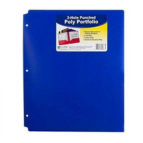 Two-Pocket Heavyweight Poly Portfolio Folder, 3-Hole Punch, 11 X 8.5, Assorted | Bundle of 5 Each