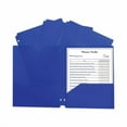 thumbnail image 1 of Two-Pocket Heavyweight Poly Portfolio Folder, 3-Hole Punch, 11 x 8.5, Blue, 25/Box | Bundle of 5 Boxes, 1 of 5