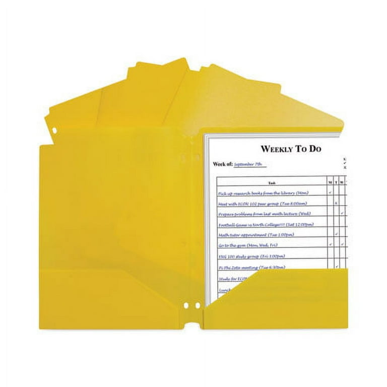 Two-Pocket Heavyweight Poly Portfolio Folder, 11 x 8.5, Yellow, 25/Box Two-Pocket Heavyweight Poly Portfolio Folder, 11 x 8.5, Yellow, 25/Box