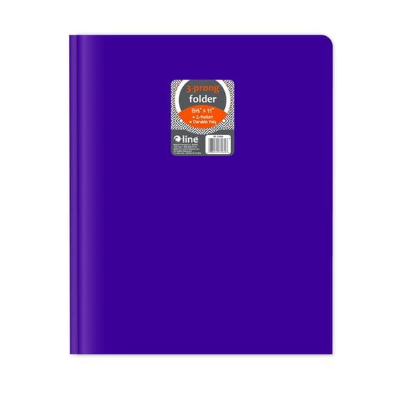 Two-Pocket Heavyweight Poly Portfolio Folder with Prongs, Purple (Set of 25 Folders)