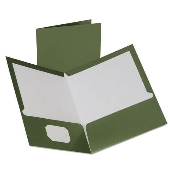 Two-Pocket Laminated Folder, 100-Sheet Capacity, 11 X 8.5, Metallic Green, 25/box | Bundle of 10 Boxes
