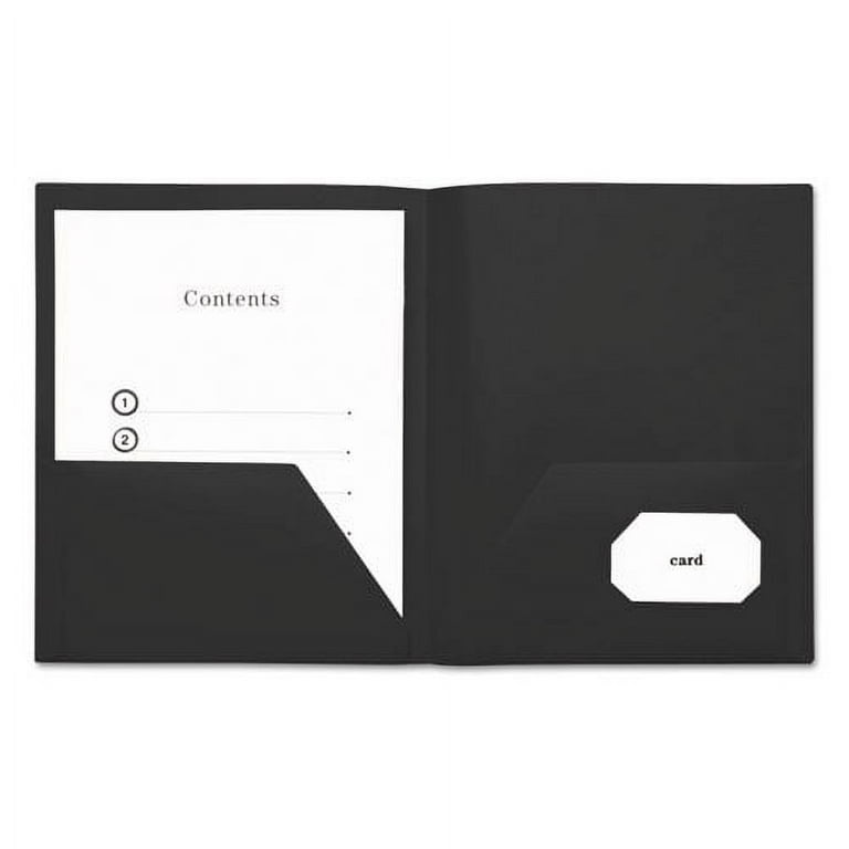 Two-Pocket Plastic Folders, 100-Sheet Capacity, 11 x 8.5, Black, 10/Pack Two-Pocket Plastic Folders, 100-Sheet Capacity, 11 x 8.5, Black, 10/Pack