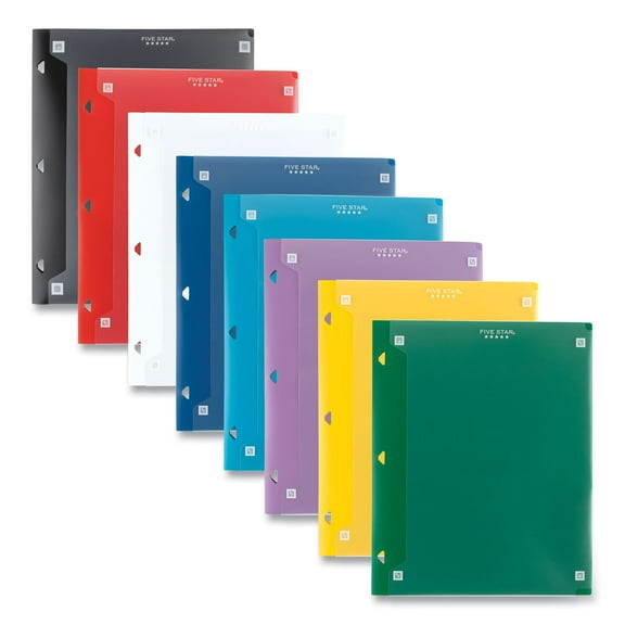 Two-Pocket Portfolio Clear View, 11" x 8.5", Randomly Assorted | Bundle of 5 Each
