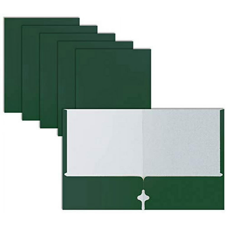 Two Pocket Portfolio Folders, 50-Pack, Dark Green, Letter Size