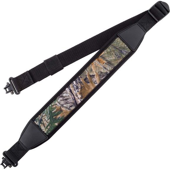 Two Point Gun Sling with Swivels,Durable Shoulder Padded Strap,Length Adjuster(black)