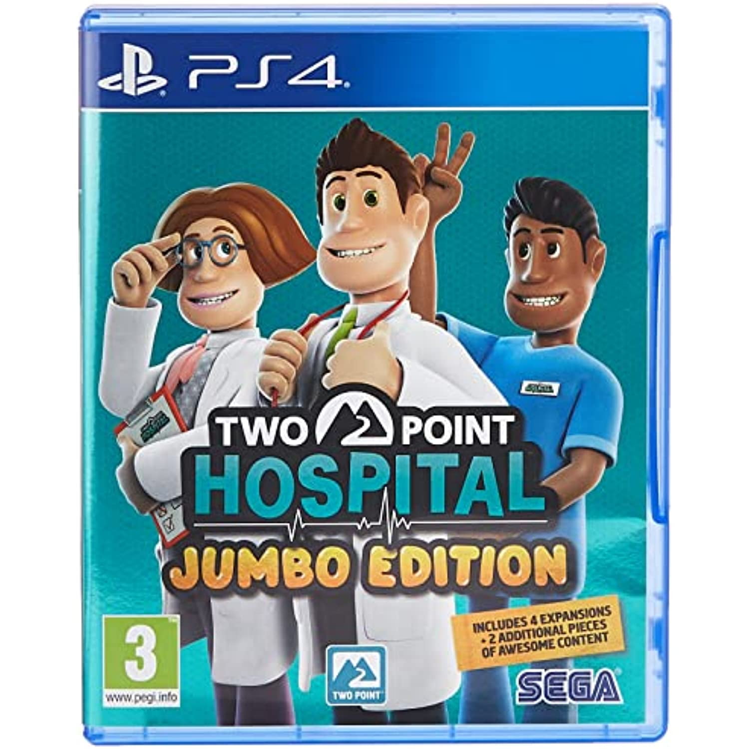 Two Point Hospital (Playstation 4 / PS4) includes Bigfoot and Pebberley  Island expansions 