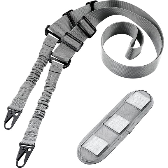 Two Point Traditional QD Sling with Shoulder Pad - Adjustable Extra Long 2 Point Traditional QD Rifle Sling - 1 Pack