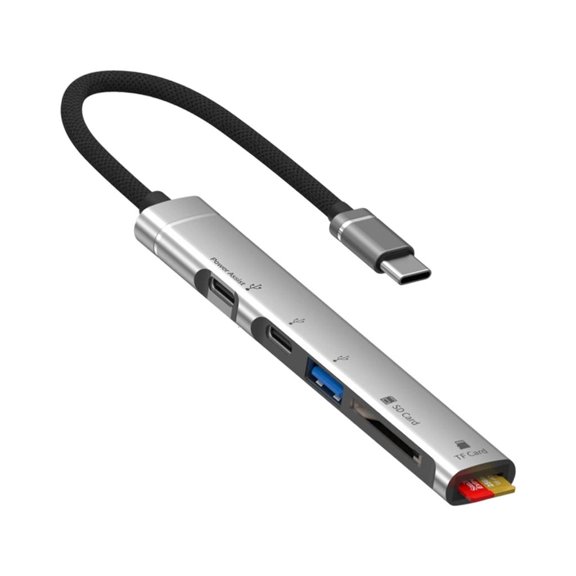 Two Port USB C Hubs With SDTF Card Slot Fast Charging For Laptop Phone Tablets