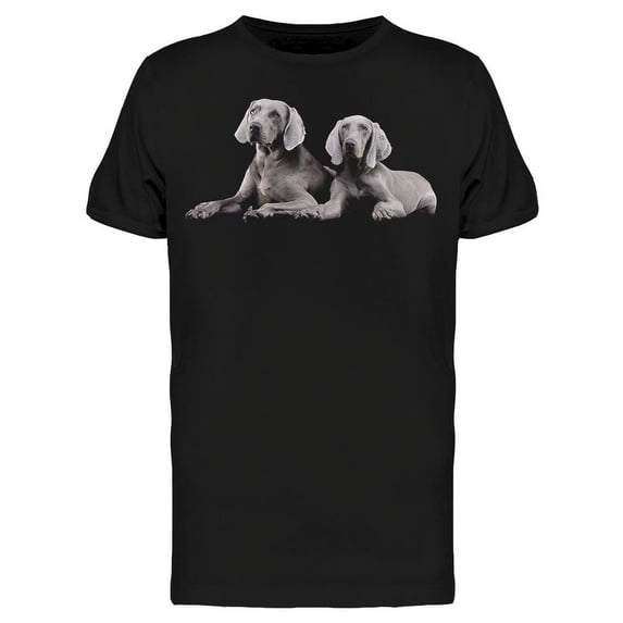 Two Pretty Weimaraners Laid Down T-Shirt Men -Image by Shutterstock, Male Small