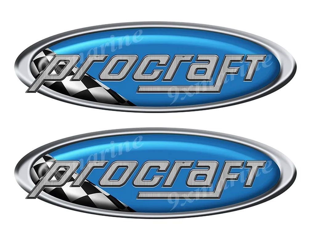Two Pro Craft Vinyl Racing Oval Stickers - 10" long each