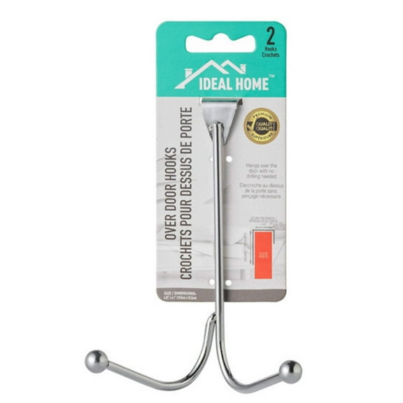 Two Prong Stainless Steel Over-the-Door Hook 1CT
