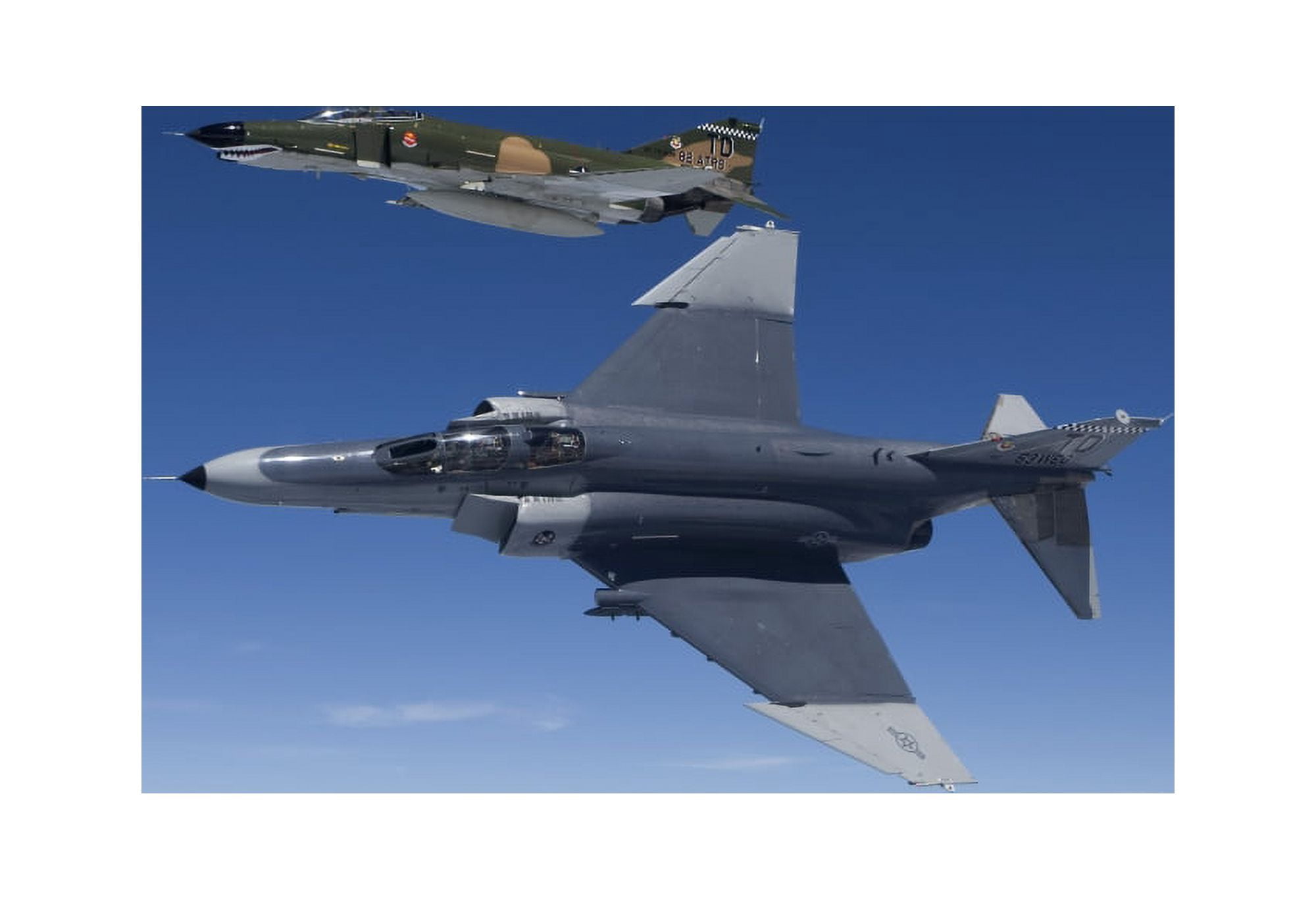Two QF-4Es fly over the Gulf of Mexico Canvas Art - HIGH-G ProductionsStocktrek Images (18 x 12)