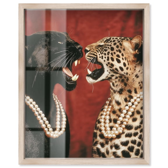 Two Queens Shadowbox Print Fashion Art by Art Remedy, Blonde Frame, 20 x 24