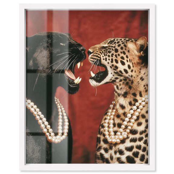 Two Queens Shadowbox Print Fashion Art by Art Remedy, White Frame, 24 x 30