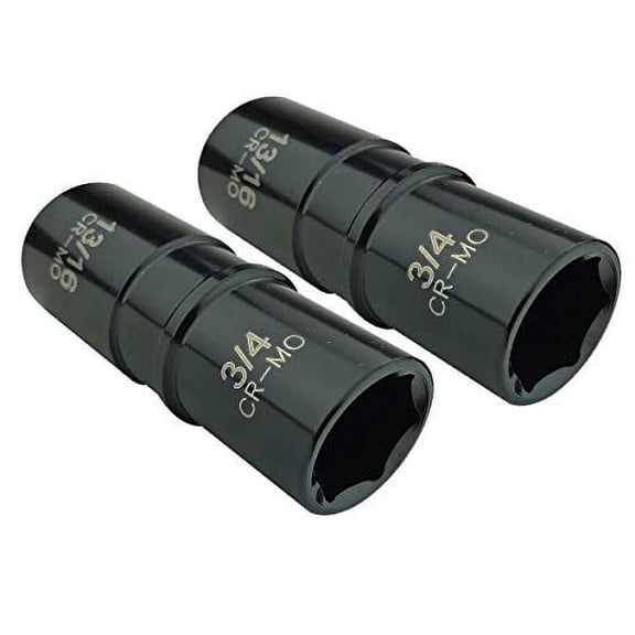 Two REMA Thin Wall CR-MO SAE 3/4"" x 13?16"" Impact Flip Sockets - 1/2 inch Drive