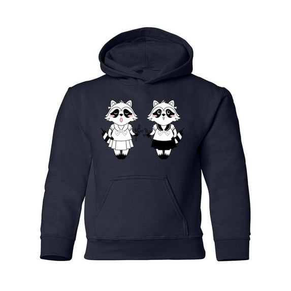 Two Racoons In A Uniform Hoodie Juniors -Image by Shutterstock, Large