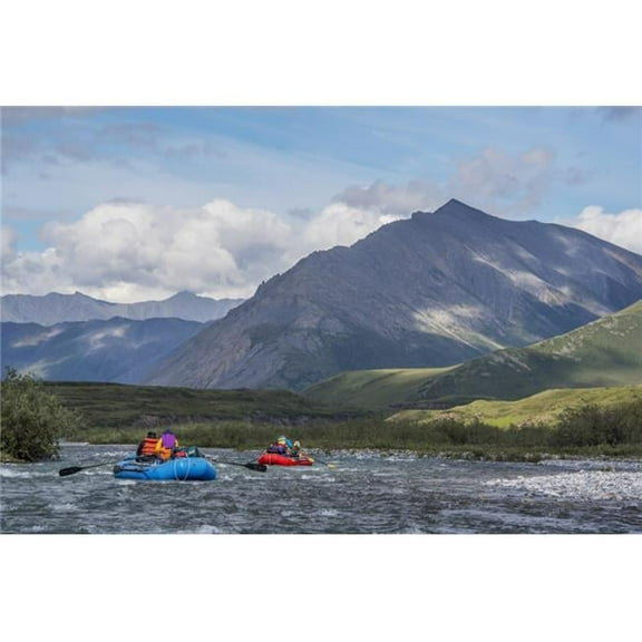 Two Rafters On The Marsh Fork of The Canning River in The Arctic National Wildlife Refuge Summer Alaska Poster Print by Cathy Hart - 19 x 12