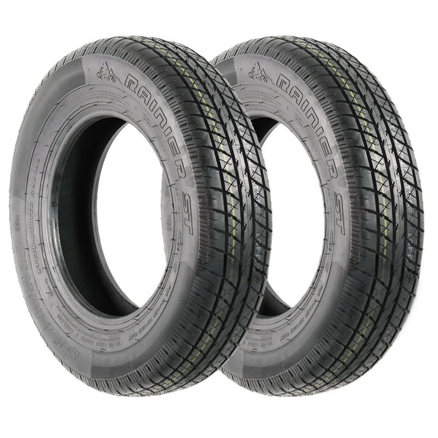 Two Rainier Radial ST145/R12 Trailer Tires Load Range E 1520 145/R12