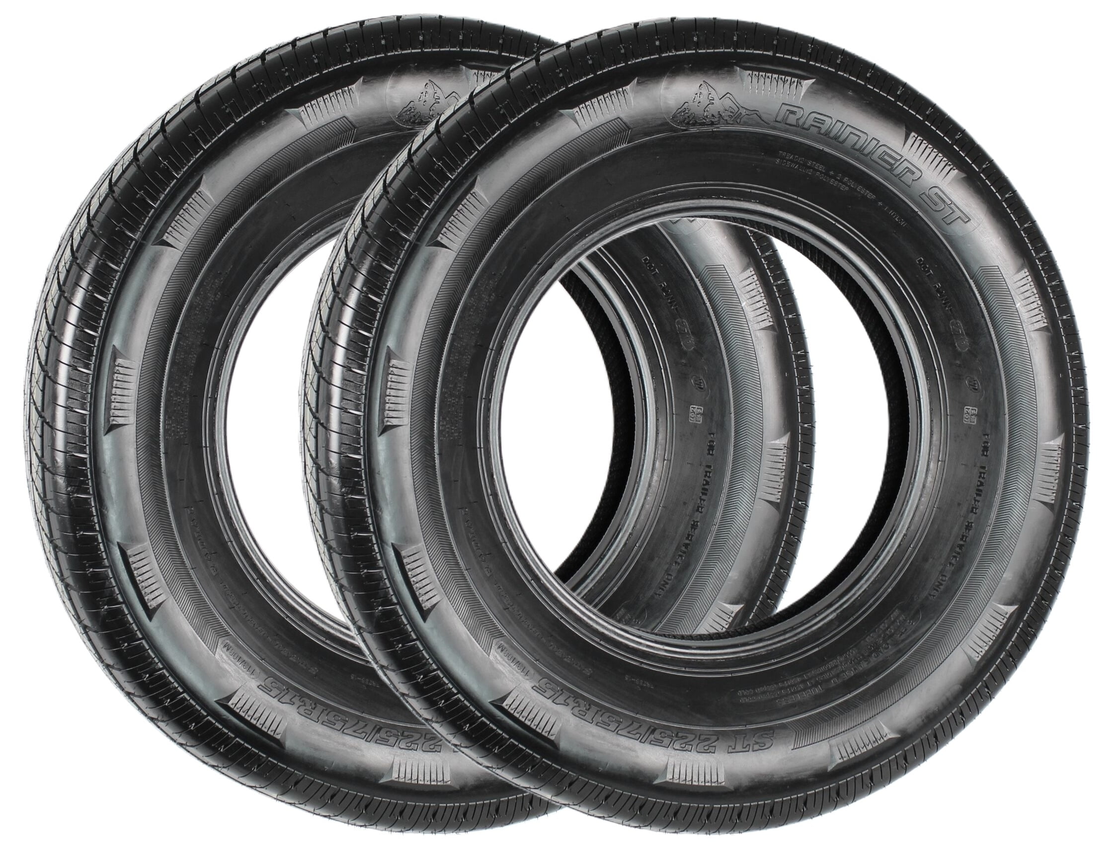 Rainier 2Pack Trailer Tires, ST225/75R15 Radial, Load Range E 2830