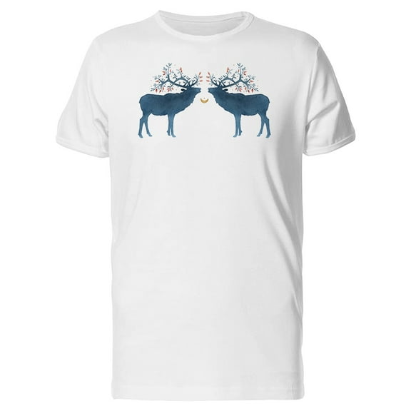 Two Reindeer Silhouettes T-Shirt Men -Image by Shutterstock, Male Small