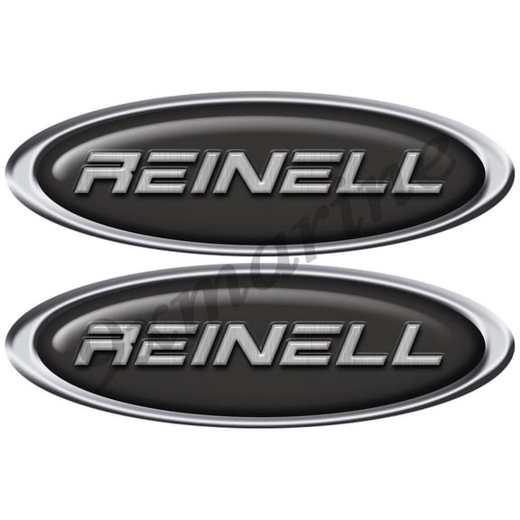 Two Reinell Classic Oval Stickers - 10"X3.5"