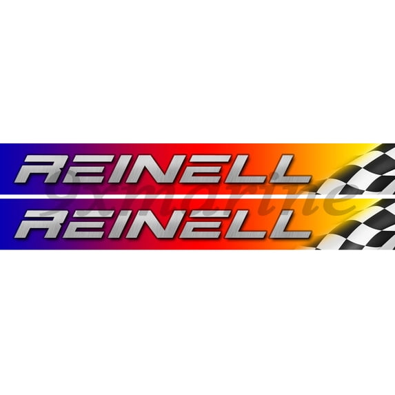 Two Reinell Racing Color Stickers - 16"X2"