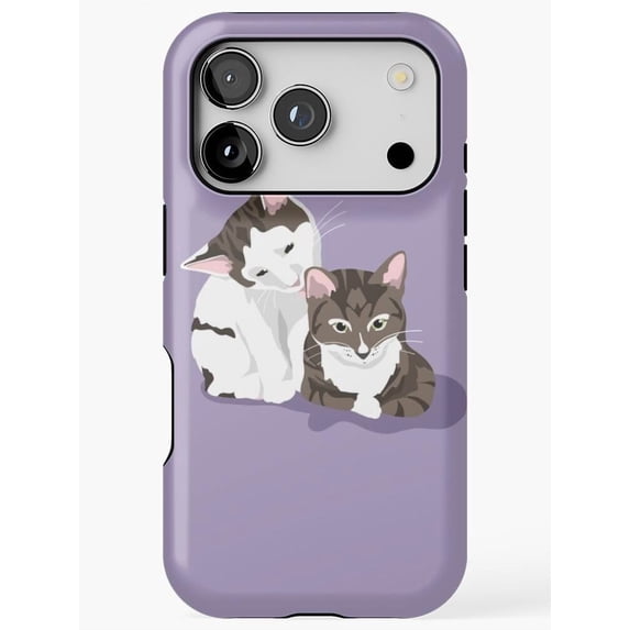 Two Resting Cats in White, Gray and Brown Tough Case for Apple iPhone ...