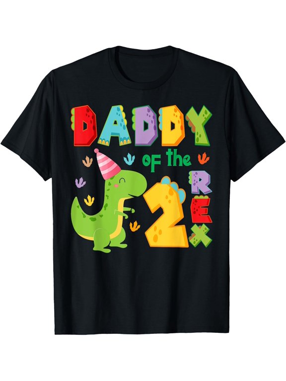 Two Rex Birthday Boy Daddy Dinosaur T-Shirt All Size S-5XL