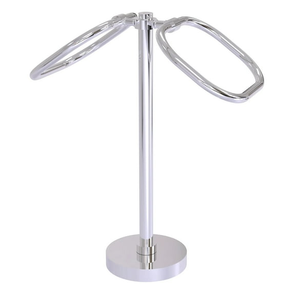 Two Ring Oval Guest Towel Valet - Polished Chrome / Smooth