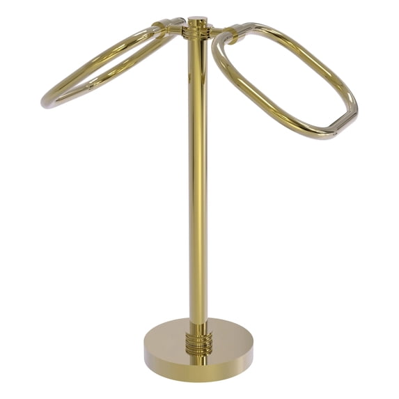 Two Ring Oval Guest Towel Valet - Unlacquered Brass / Dotted