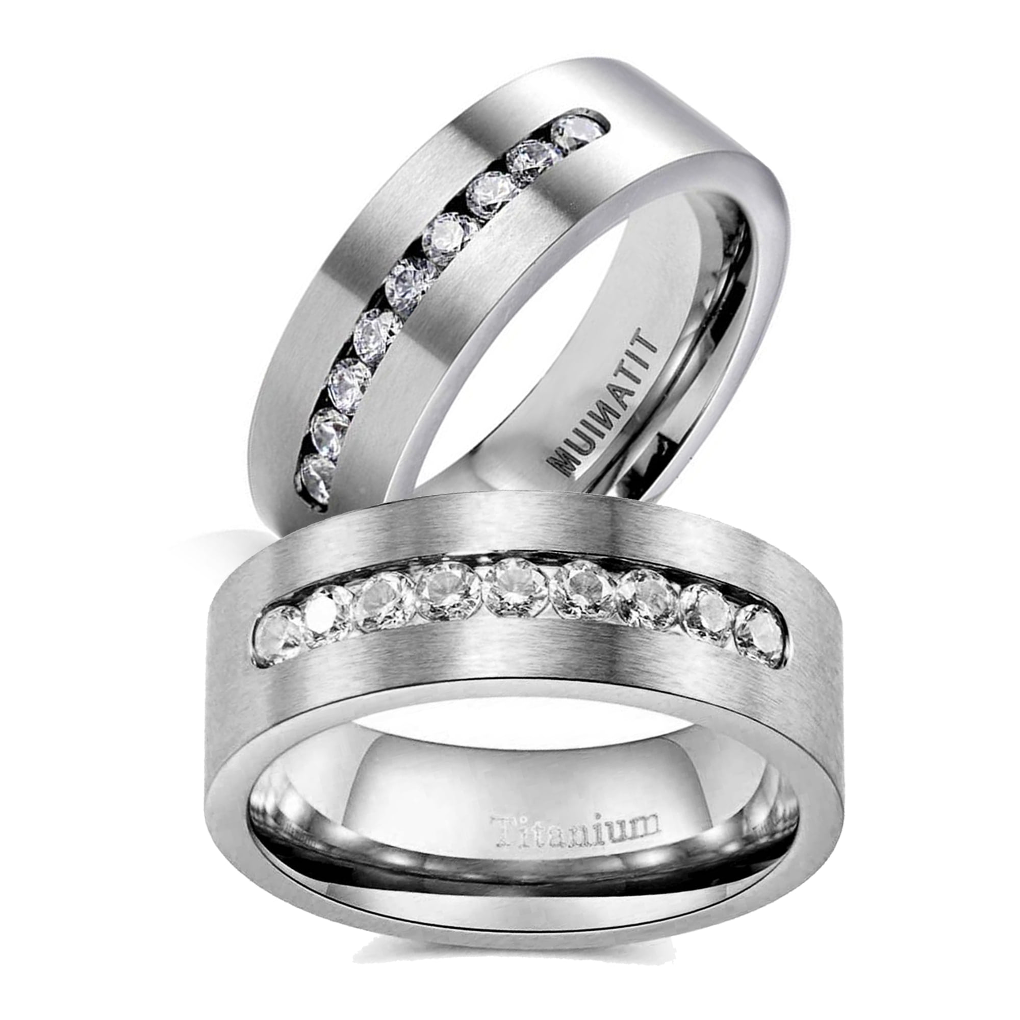 Full Eternity Titanium Ring Set | Titanium Rings | Titanium Rings