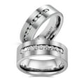 thumbnail image 1 of Two Rings Wedding Ring Sets His And Hers Couples Women Diamond Cz Man Titanium Wedding Bands, 1 of 7