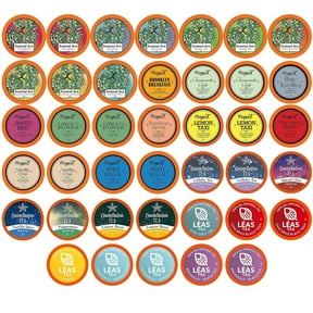 Two Rivers Coffee Assorted Tea Sampler Pack Tea Pod Variety Pack for Single Serve Brewers, 40 Count