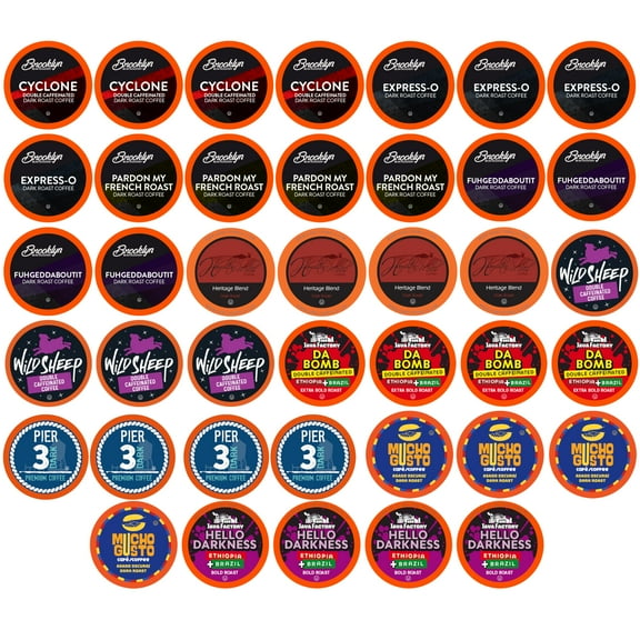 Two Rivers Coffee Bold & Dark Roast Coffee Pods, Compatible with 2.0 Keurig K-Cup Brewers, Assorted Bold Variety Pack, 40 Count