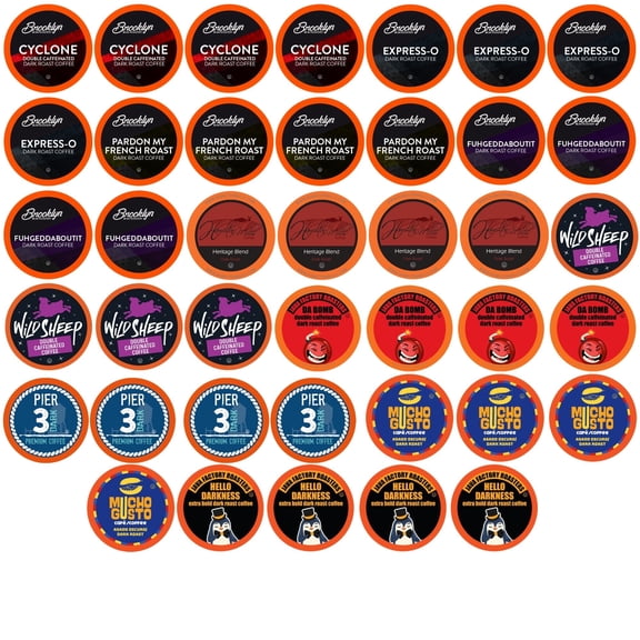 Two Rivers Coffee Bold & Dark Roast Coffee Pods, Compatible with 2.0 Keurig K-Cup Brewers, Assorted Bold Variety Pack, 40 Count
